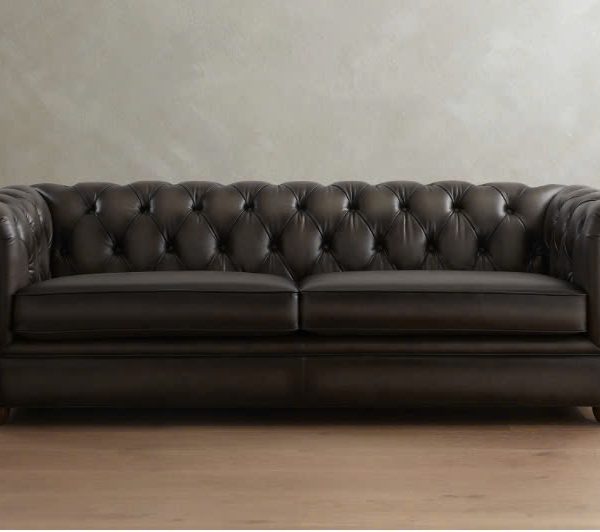 Ghế sofa da Chesterfield Roll Arm Pottery Barn